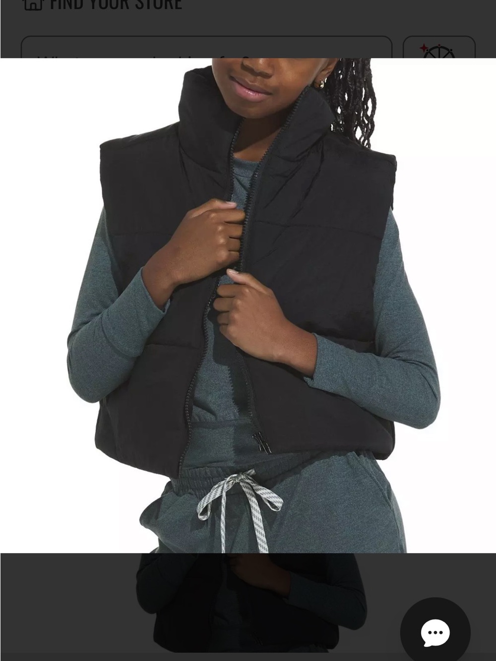Kids Black Quilted Puffer Vest with Stand Collar